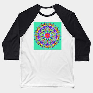 Kaleidoscope Aqua Baseball T-Shirt